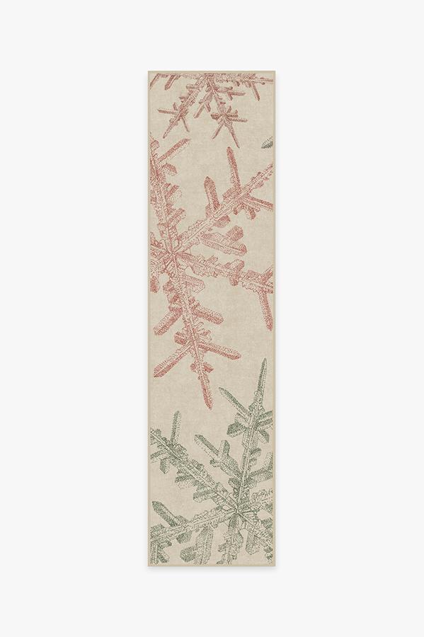 Snowflake Creme Rug 2.5'x10' | Stain-Resistant