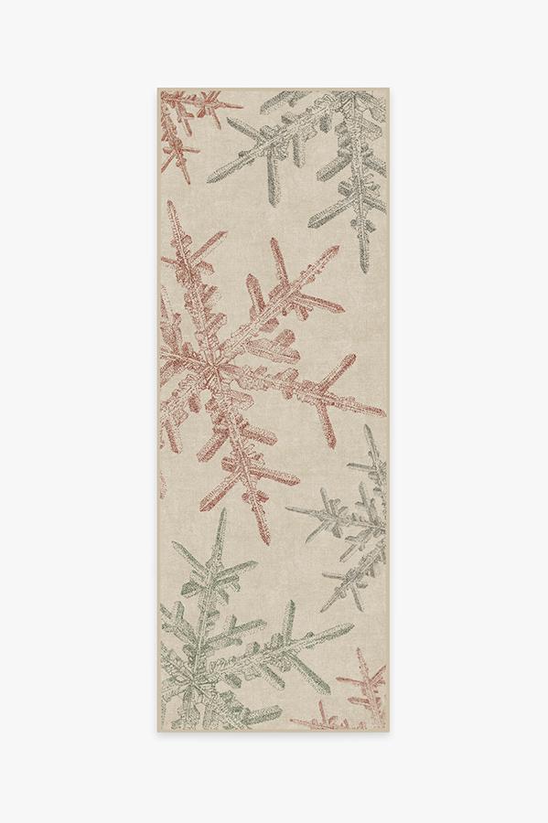 Snowflake Creme Rug 2.5'x7' | Stain-Resistant