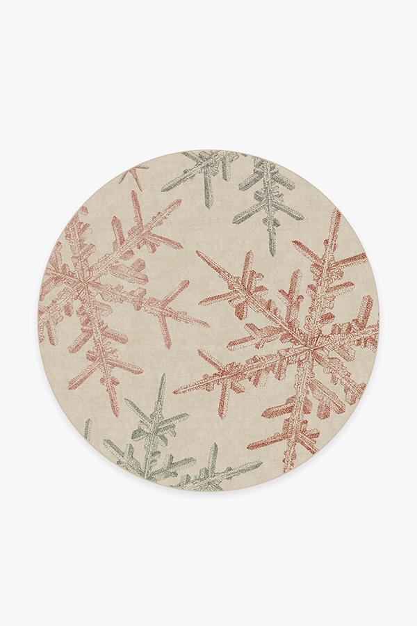 Snowflake Creme Rug 6' Round | Stain-Resistant