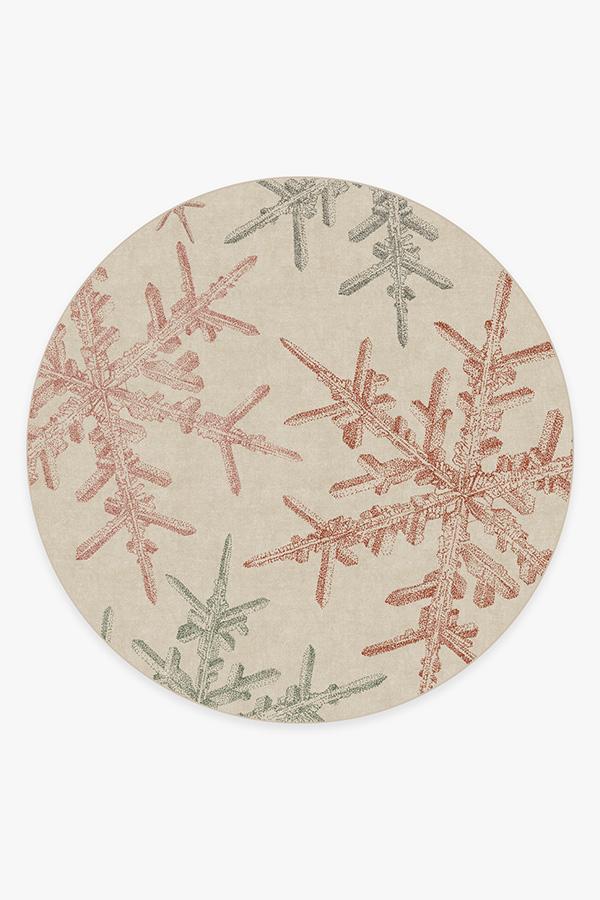 Snowflake Creme Rug 8' Round | Stain-Resistant