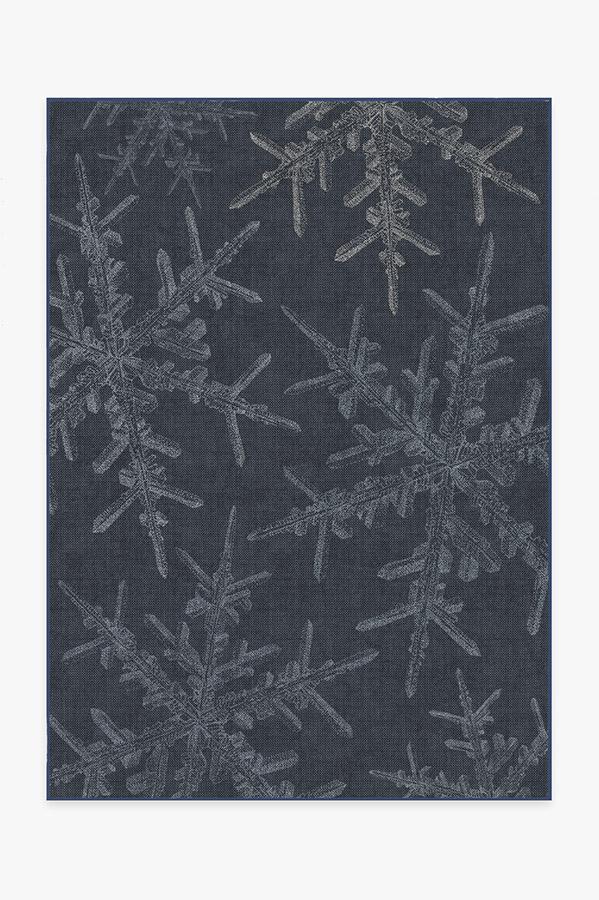 Snowflake Navy Rug 5'x7' | Stain-Resistant