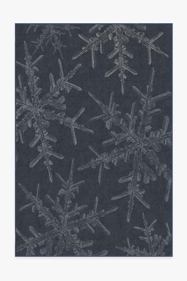 Snowflake Navy Rug 6'x9' | Stain-Resistant
