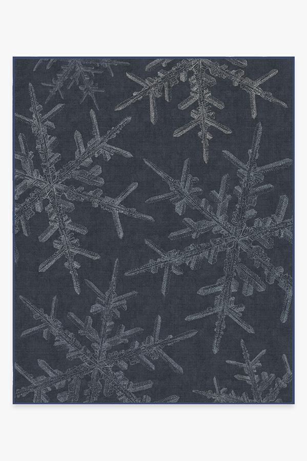 Snowflake Navy Rug 8'x10' | Stain-Resistant