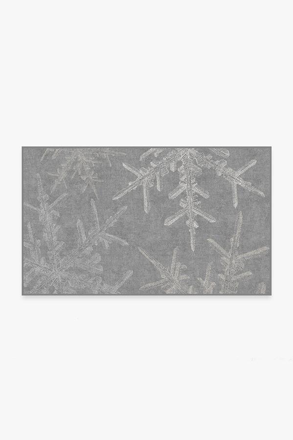 Snowflake Silver Rug 3'x5' | Stain-Resistant