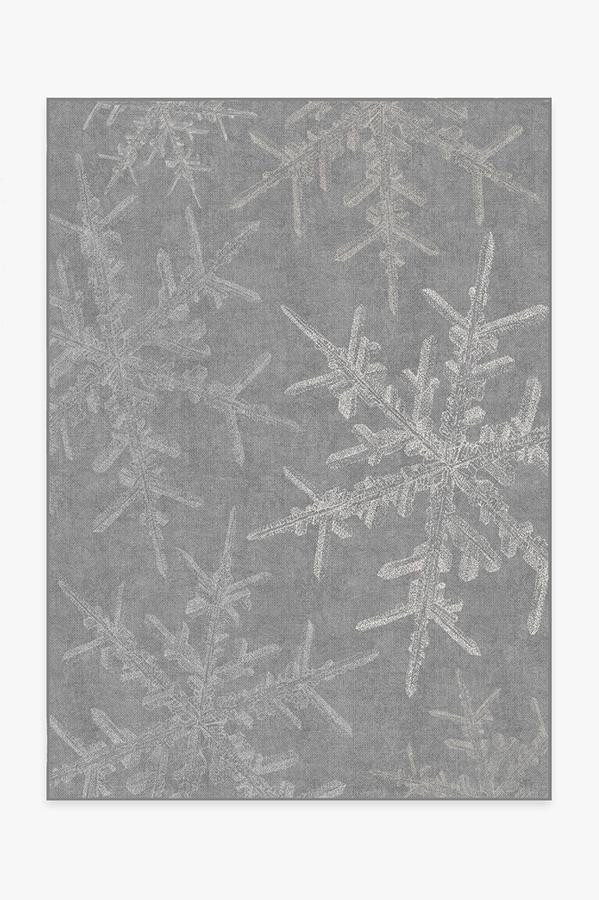 Snowflake Silver Rug 5'x7' | Stain-Resistant