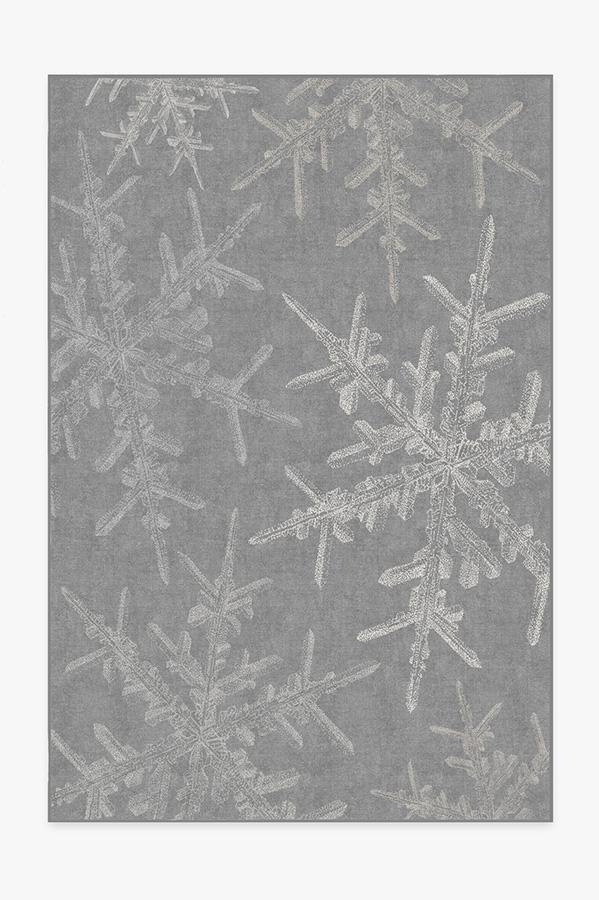 Snowflake Silver Rug 6'x9' | Stain-Resistant