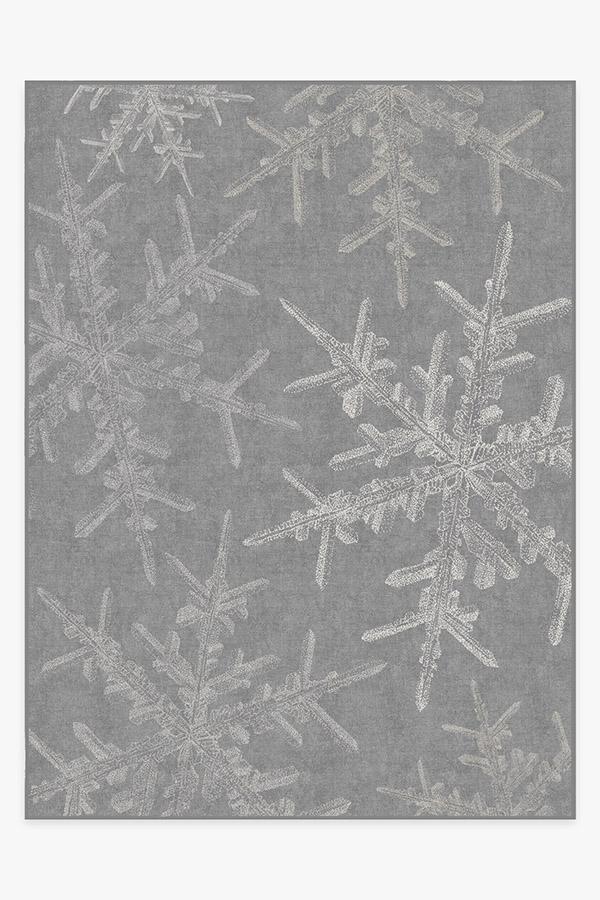 Snowflake Silver Rug 9'x12' | Stain-Resistant