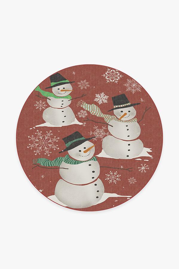 Snowman Rug 6' Round | Stain-Resistant
