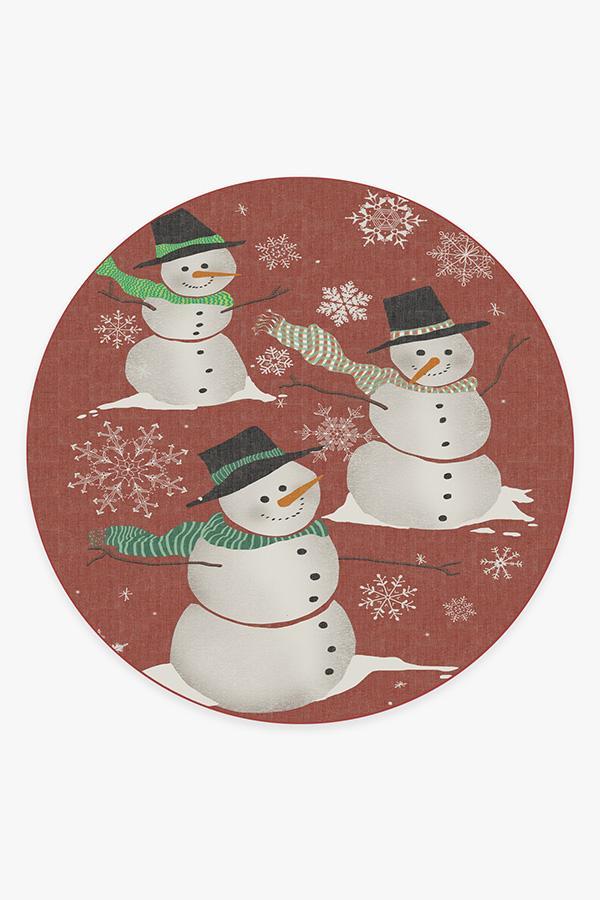 Snowman Rug 8' Round | Stain-Resistant