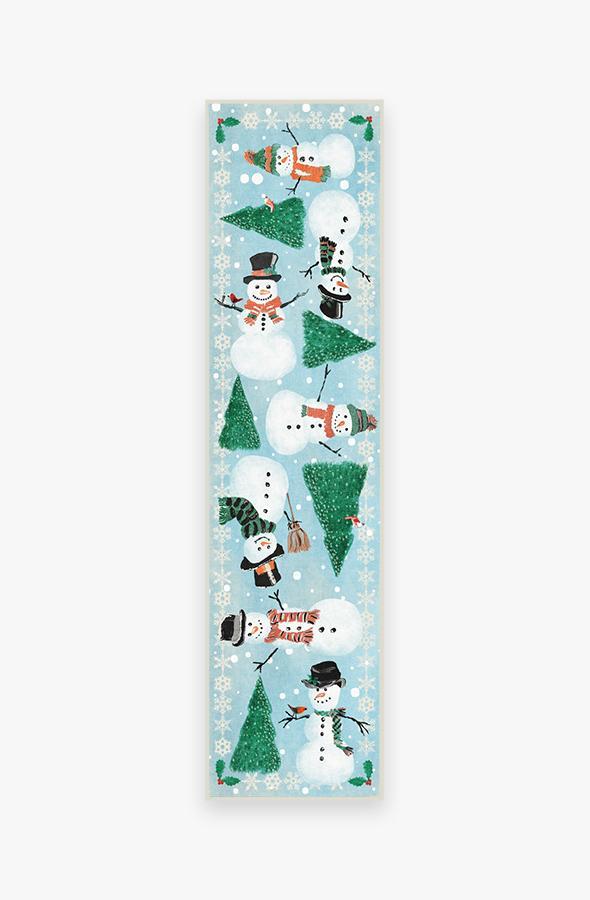 Snowy Soiree Frost Rug 2.5'x10' | Stain-Resistant