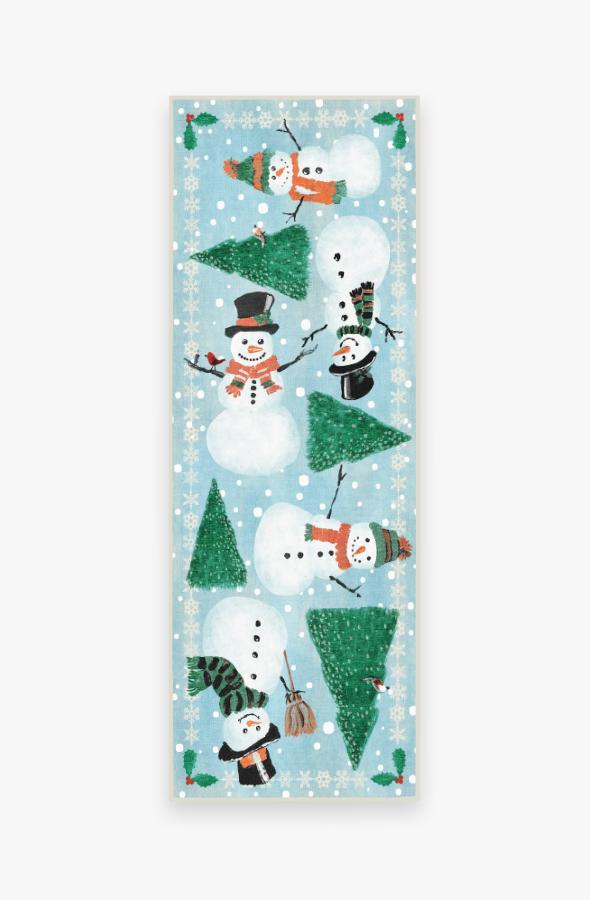 Snowy Soiree Frost Rug 2.5'x7' | Stain-Resistant