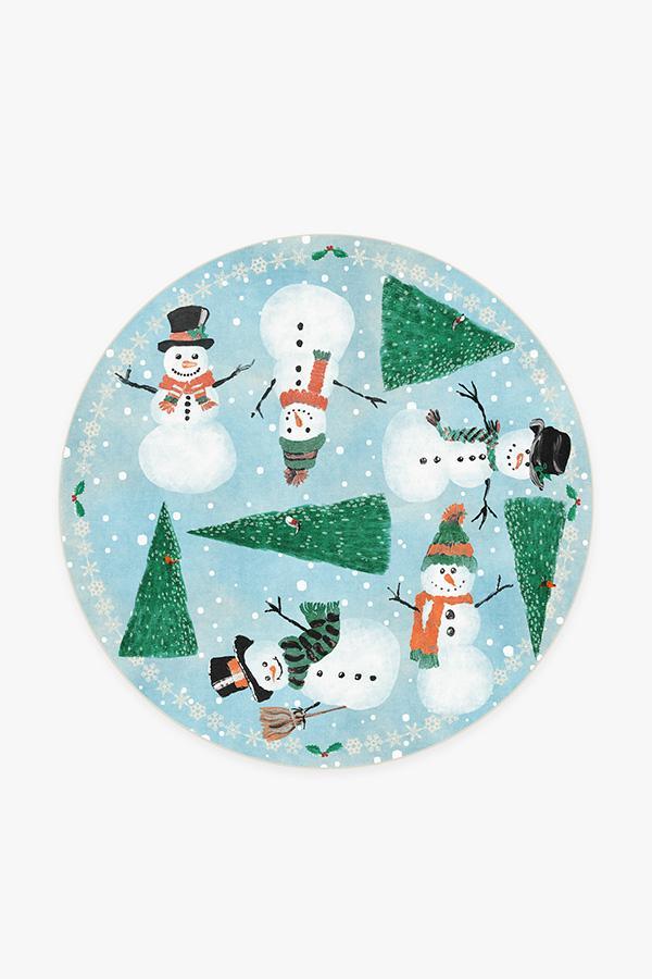 Snowy Soiree Frost Rug 6' Round | Stain-Resistant