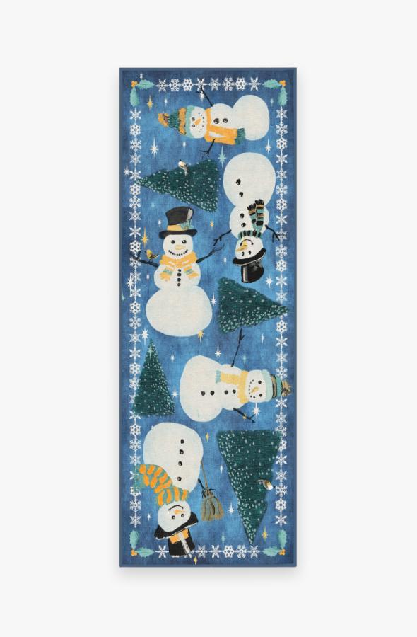 Snowy Soiree Navy Rug 2.5'x7' | Stain-Resistant