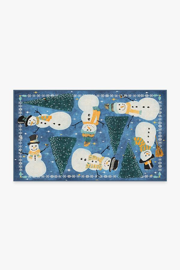 Snowy Soiree Navy Rug 3'x5' | Stain-Resistant
