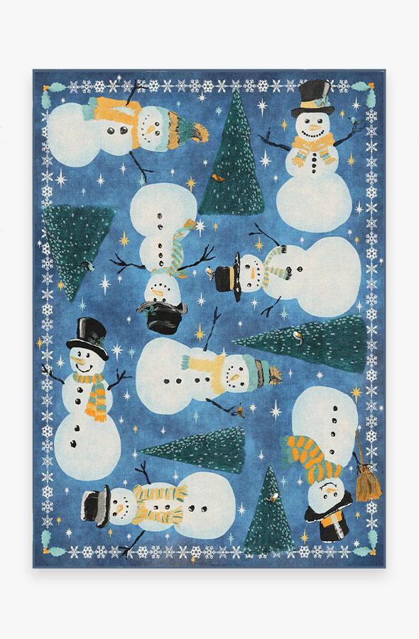 Snowy Soiree Navy Rug 5'x7' | Stain-Resistant
