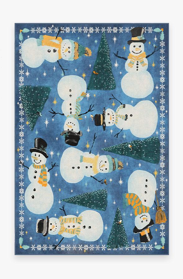 Snowy Soiree Navy Rug 6'x9' | Stain-Resistant