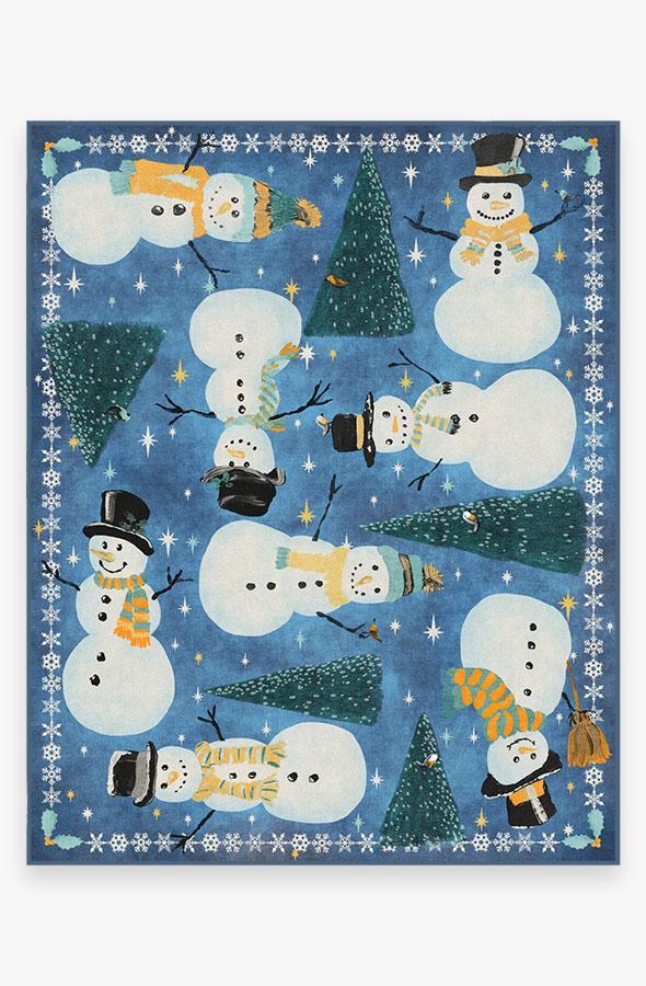 Snowy Soiree Navy Rug 8'x10' | Stain-Resistant