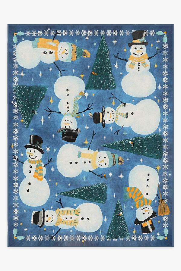 Snowy Soiree Navy Rug 9'x12' | Stain-Resistant