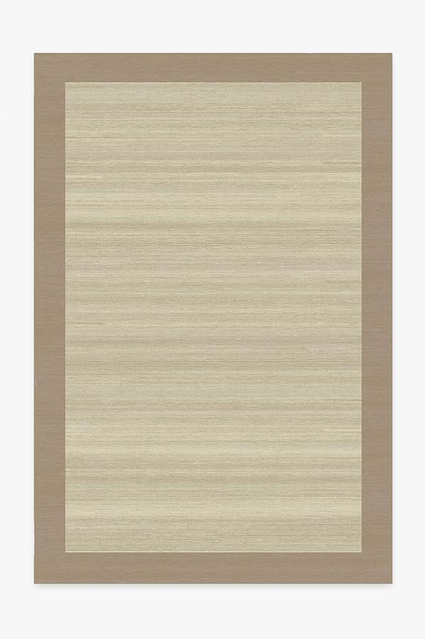 Solid Bordered Natural Rug 6'x9' | Stain-Resistant