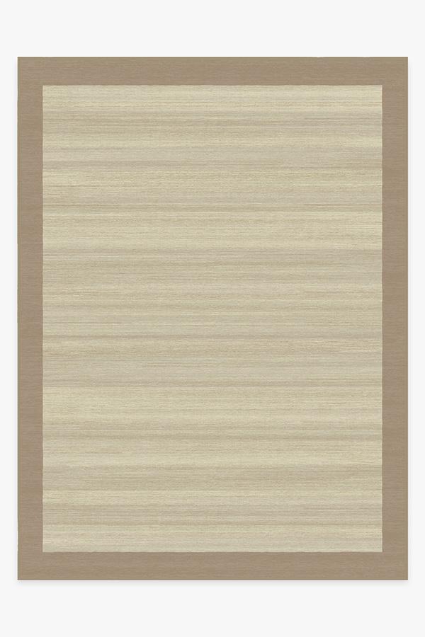 Solid Bordered Natural Rug 9'x12' | Stain-Resistant