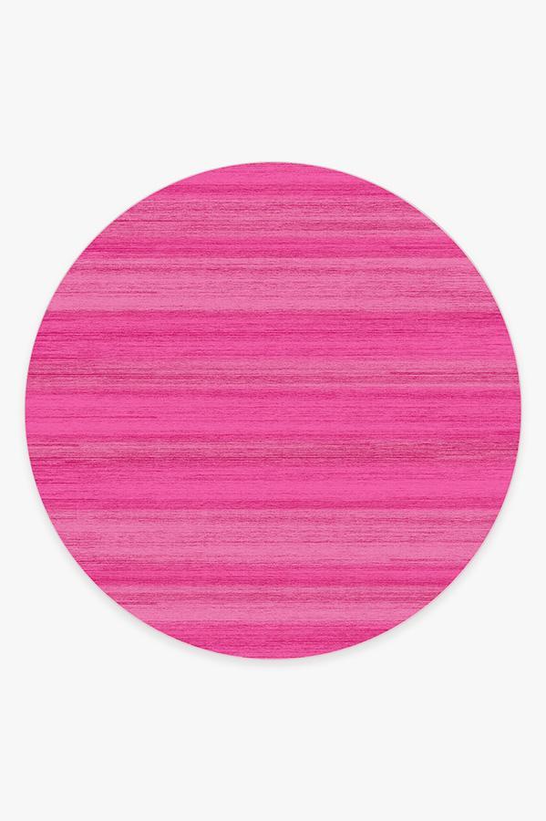 Solid Tonal Fuchsia Pink Rug 8' Round | Stain-Resistant