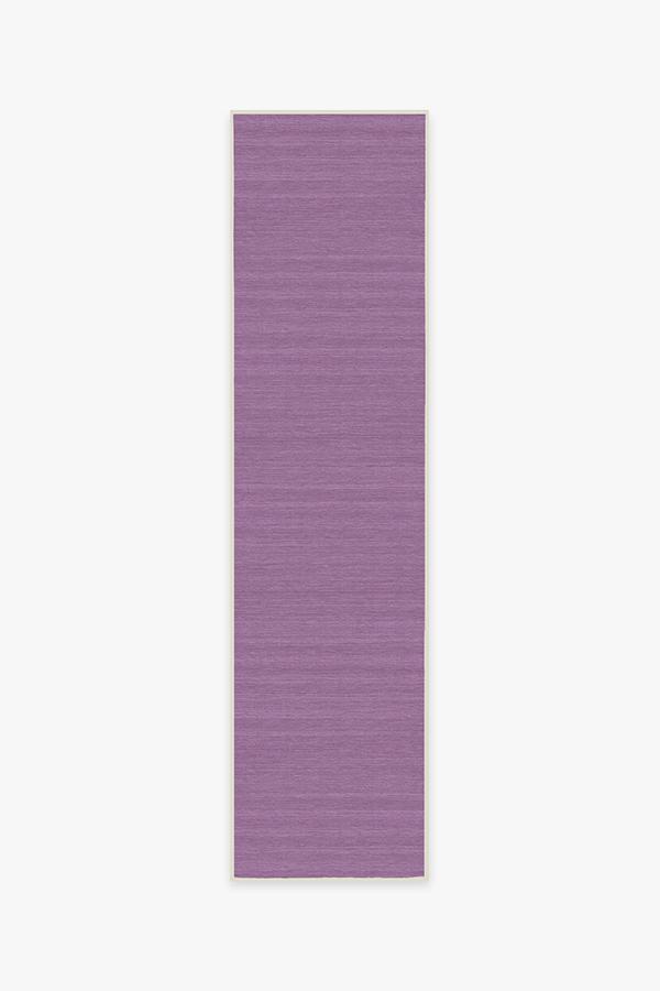 Solid Tonal Lavender Rug 2.5'x10' | Stain-Resistant