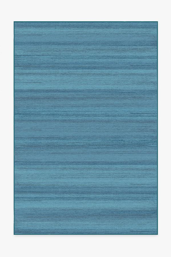 Solid Tonal Ocean Blue Rug 6'x9' | Stain-Resistant