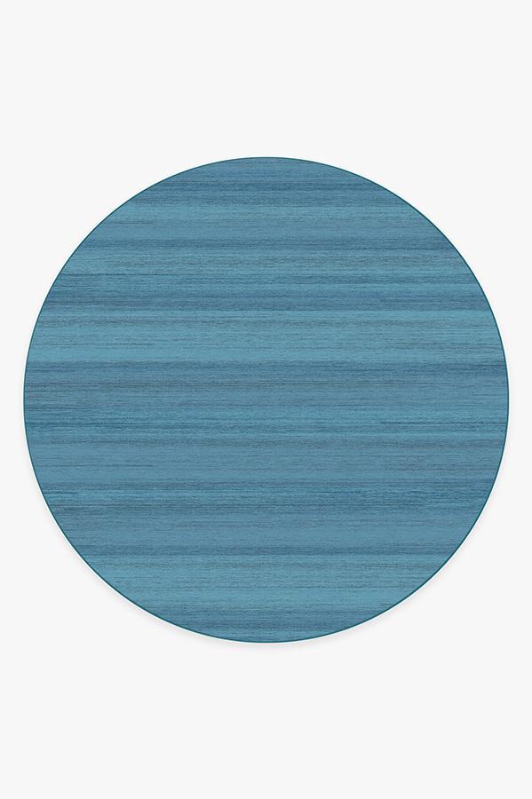 Solid Tonal Ocean Blue Rug 8' Round | Stain-Resistant