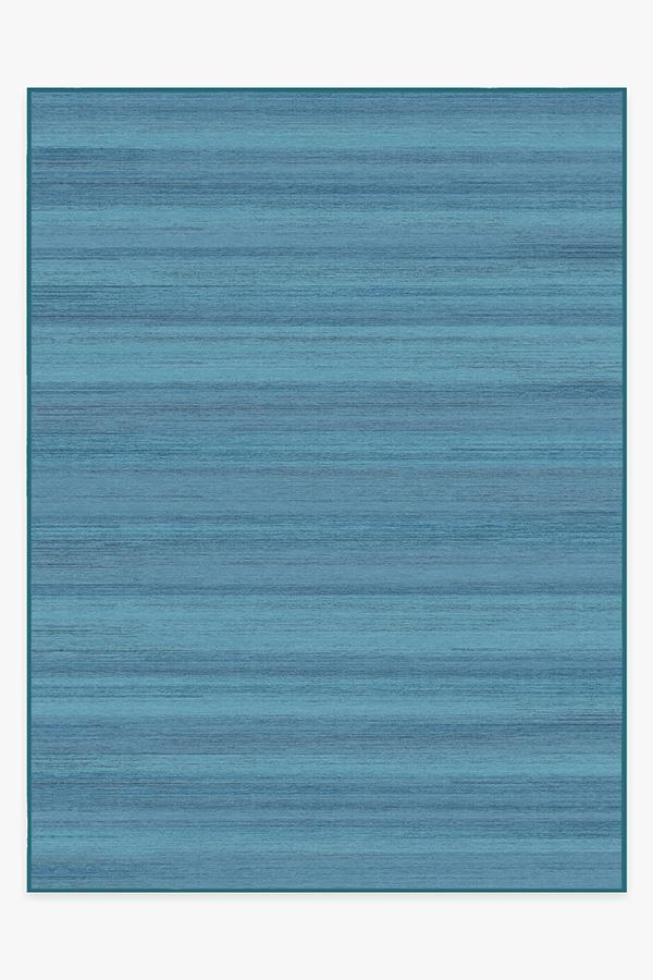 Solid Tonal Ocean Blue Rug 9'x12' | Stain-Resistant