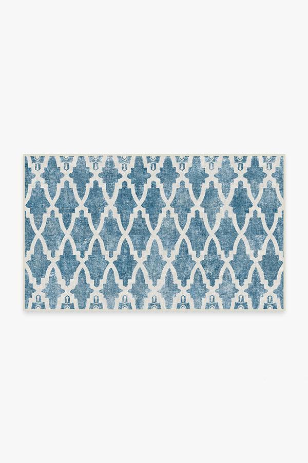 Soraya Trellis Blue Rug 3'x5' | Stain-Resistant