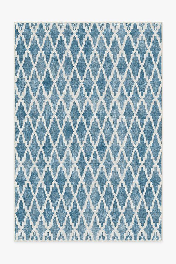 Soraya Trellis Blue Rug 6'x9' | Stain-Resistant