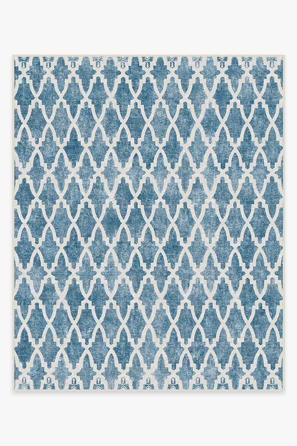 Soraya Trellis Blue Rug 8'x10' | Stain-Resistant