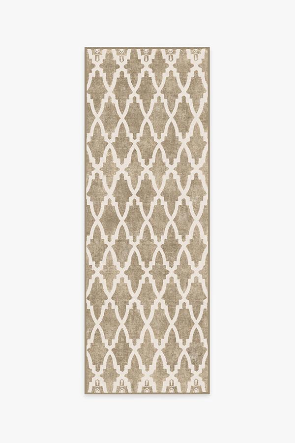 Soraya Trellis Natural Rug 2.5'x10' | Stain-Resistant