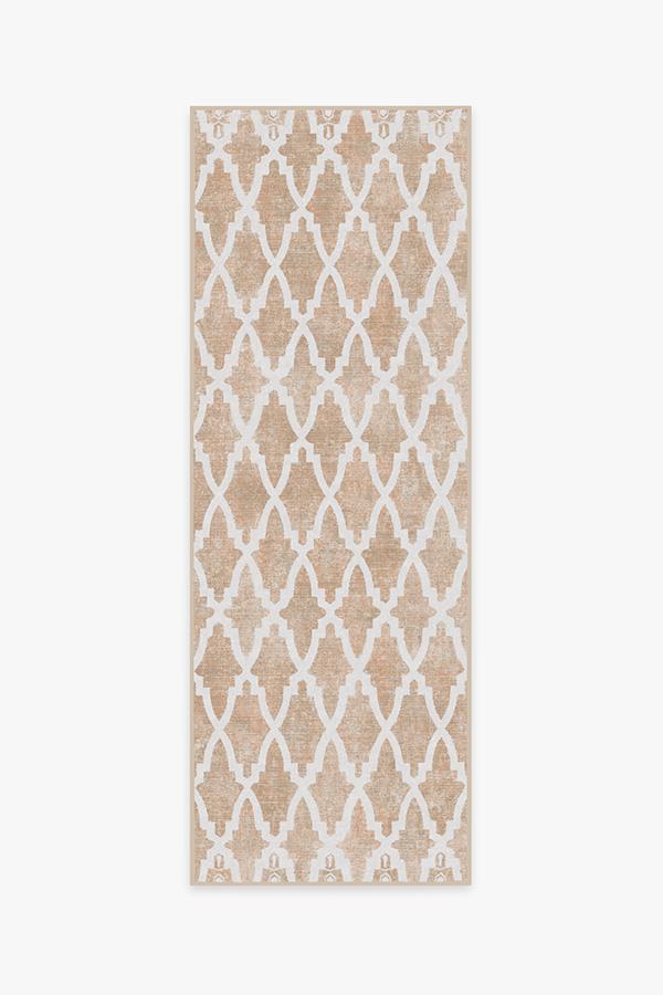 Soraya Trellis Rose Gold Rug 2.5'x10' | Stain-Resistant