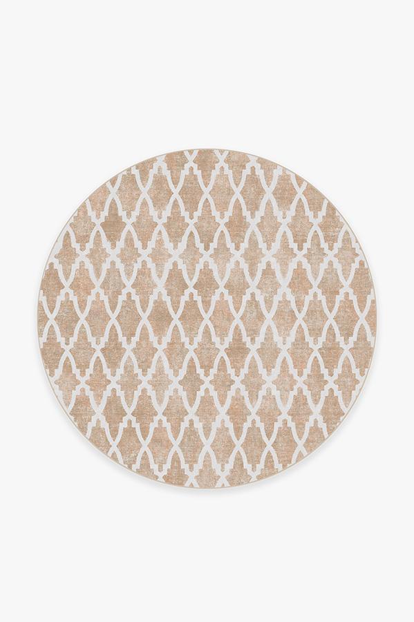 Soraya Trellis Rose Gold Rug 6' Round | Stain-Resistant