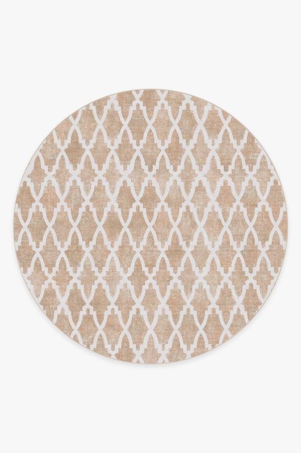 Soraya Trellis Rose Gold Rug 8' Round | Stain-Resistant