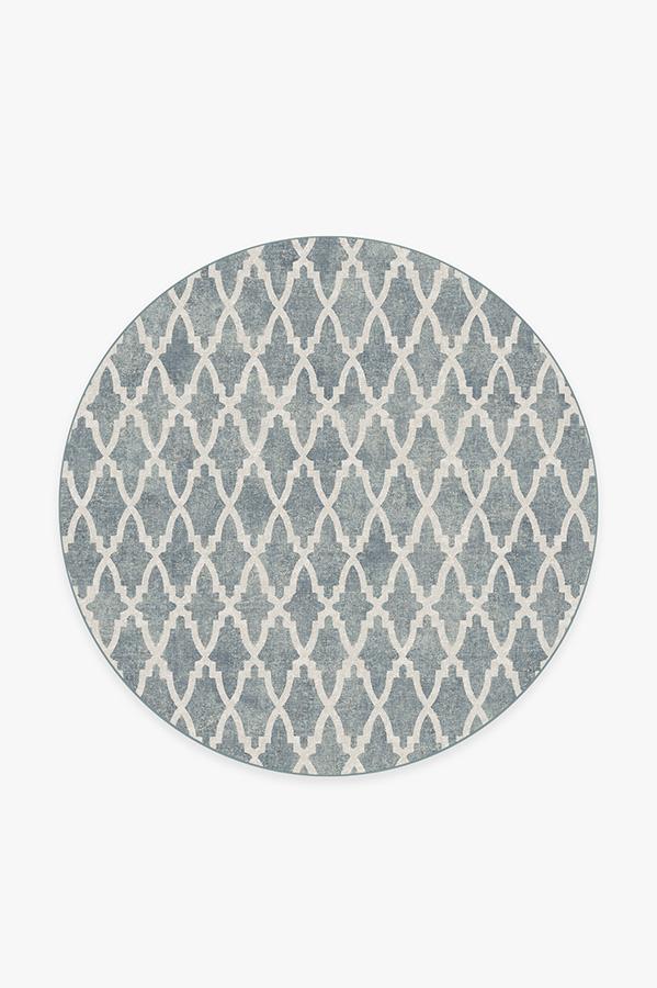 Soraya Trellis Slate Rug 6' Round | Stain-Resistant