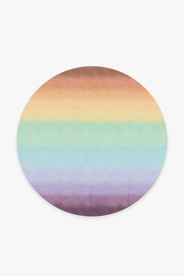 Spectrum Rainbow Rug 6' Round | Stain-Resistant