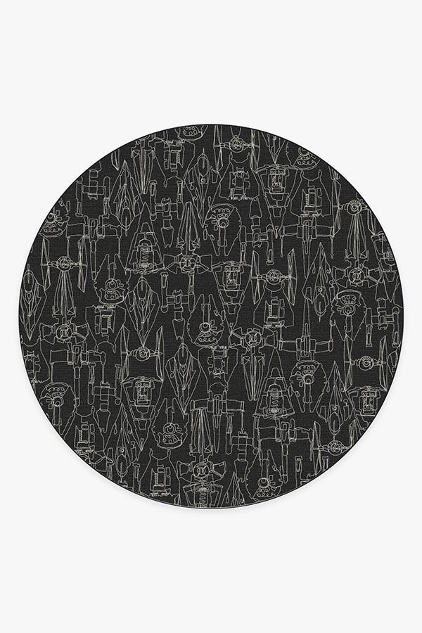 Star Wars Armada Black Rug 8' Round | Stain-Resistant