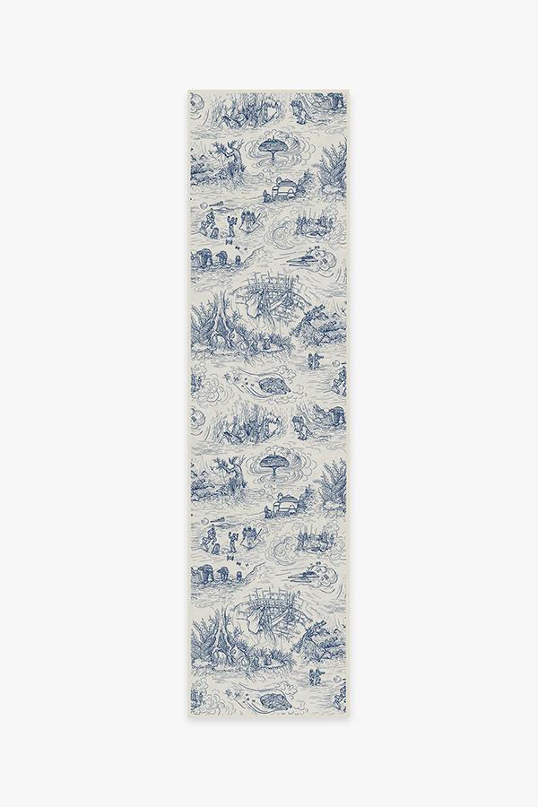 Star Wars Toile Blue Rug 2.5'x10' | Stain-Resistant