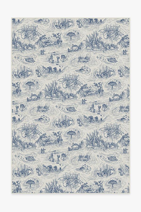 Star Wars Toile Blue Rug 6'x9' | Stain-Resistant
