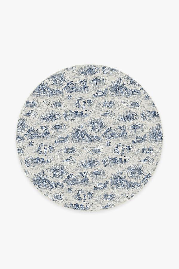 Star Wars Toile Blue Rug 6' Round | Stain-Resistant