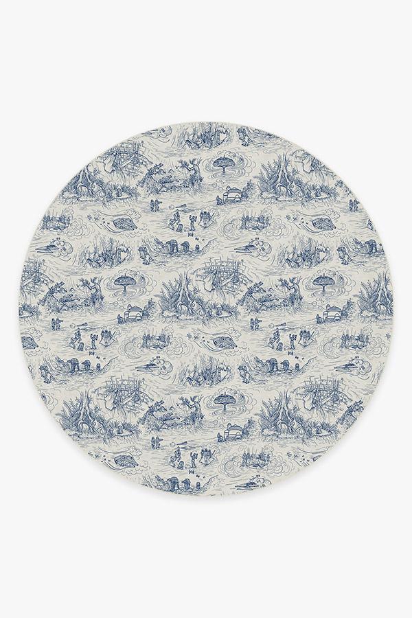 Star Wars Toile Blue Rug 8' Round | Stain-Resistant