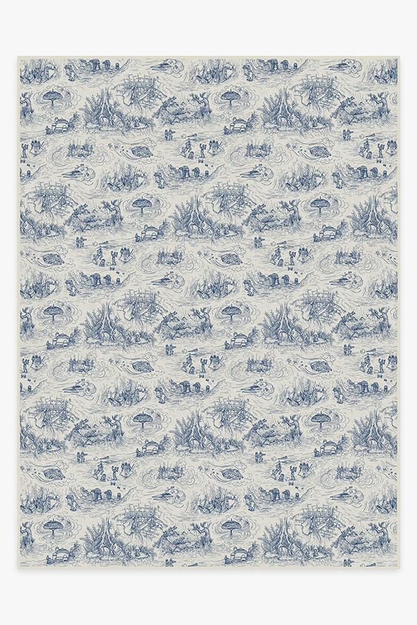 Star Wars Toile Blue Rug 9'x12' | Stain-Resistant