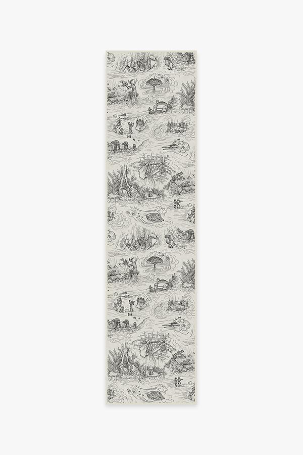 Star Wars Toile White Rug 2.5'x10' | Stain-Resistant
