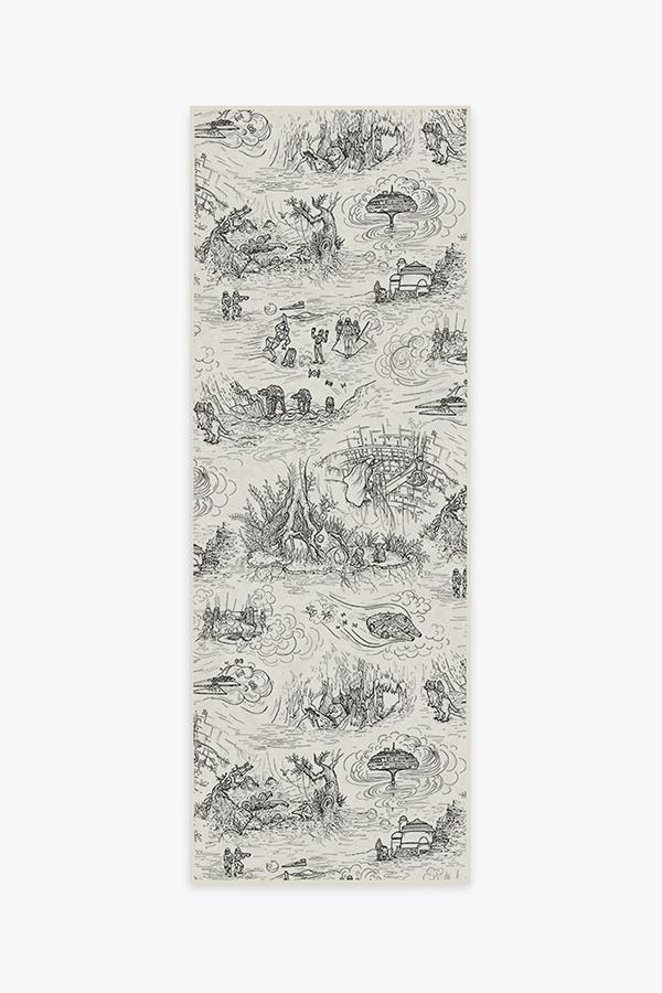 Star Wars Toile White Rug 2.5'x7' | Stain-Resistant