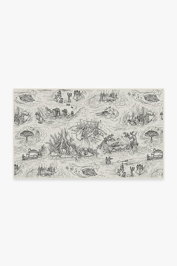 Star Wars Toile White Rug 3'x5' | Stain-Resistant