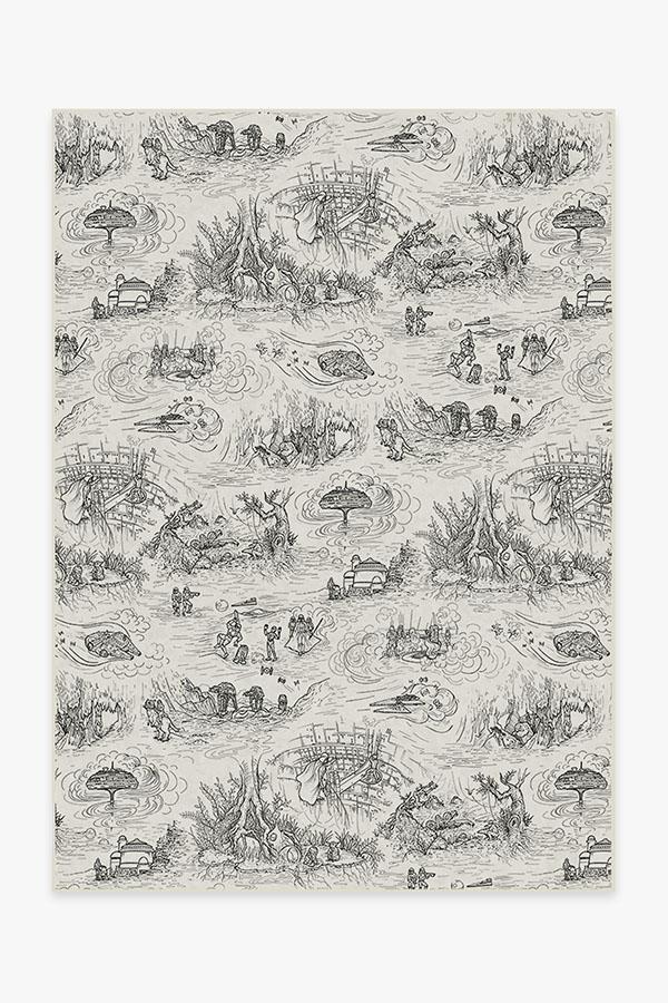 Star Wars Toile White Rug 5'x7' | Stain-Resistant