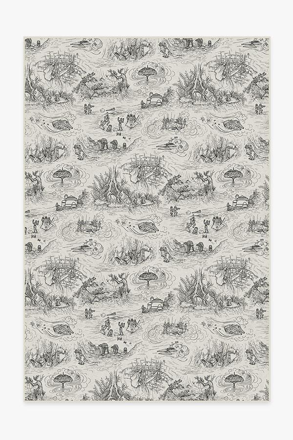 Star Wars Toile White Rug 6'x9' | Stain-Resistant