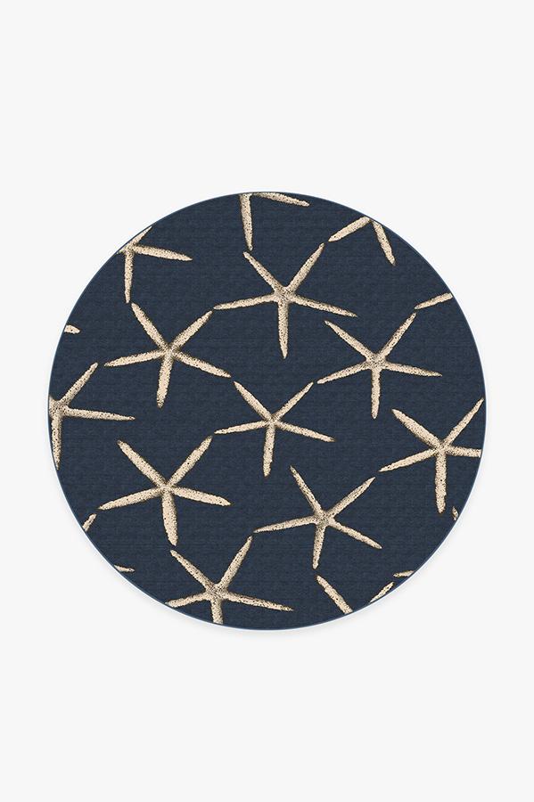 Starfish Navy Rug 6' Round | Stain-Resistant